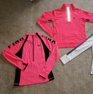 Victoria's Secret PINK 3 ultimate half zips. Size larges